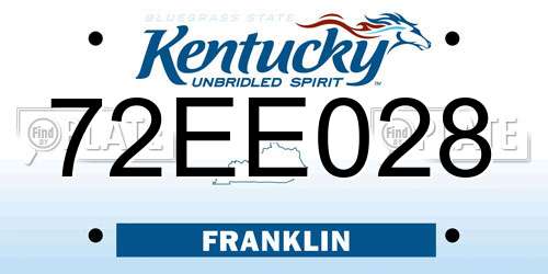 72EE028 Kentucky License Plate