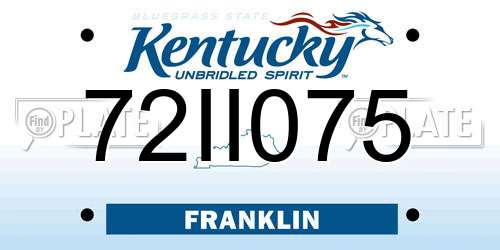 72II075 Kentucky License Plate