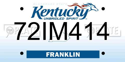 72IM414 Kentucky License Plate