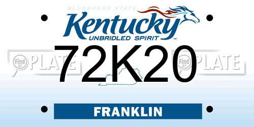 72K20 Kentucky License Plate