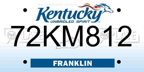72KM812 Kentucky License Plate