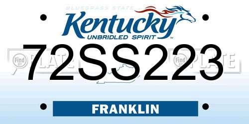 72SS223 Kentucky License Plate