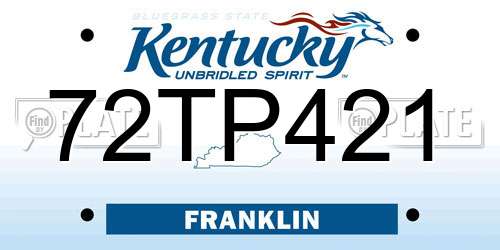 72TP421 Kentucky License Plate
