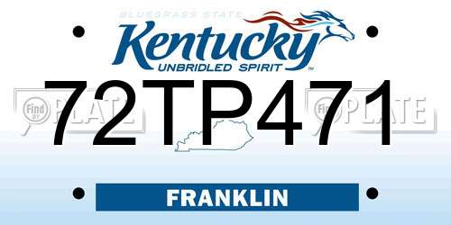 72TP471 Kentucky License Plate
