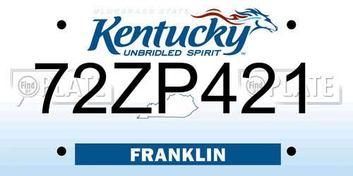 72ZP421 Kentucky License Plate