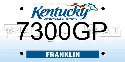 7300GP Kentucky License Plate