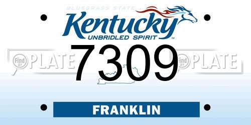 7309 Kentucky License Plate