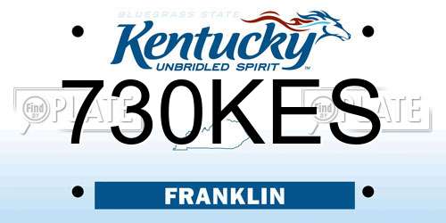 730KES Kentucky License Plate