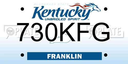 730KFG Kentucky License Plate