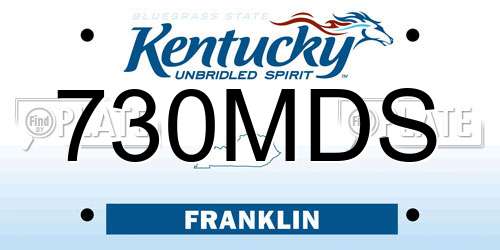 730MDS Kentucky License Plate