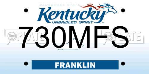 730MFS Kentucky License Plate