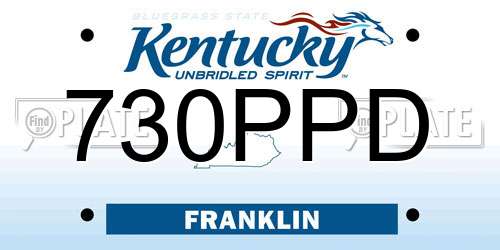 730PPD Kentucky License Plate