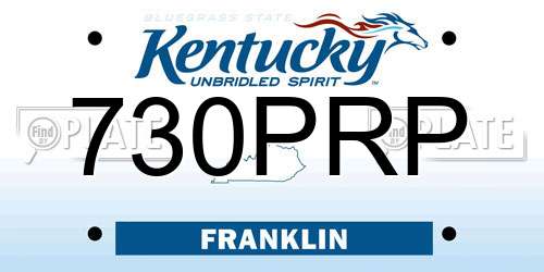 730PRP Kentucky License Plate