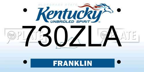 730ZLA Kentucky License Plate
