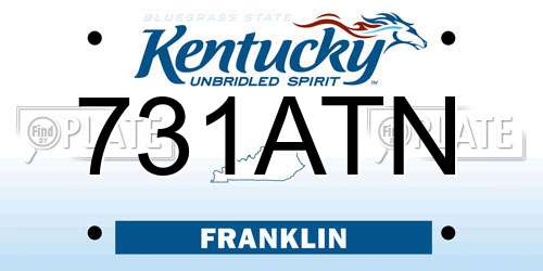 731ATN Kentucky License Plate