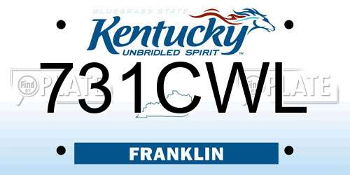 731CWL Kentucky License Plate