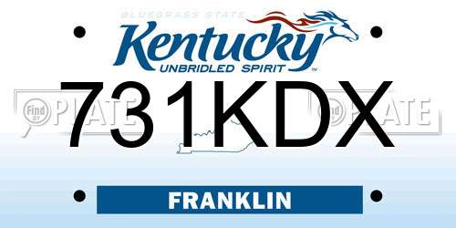731KDX Kentucky License Plate