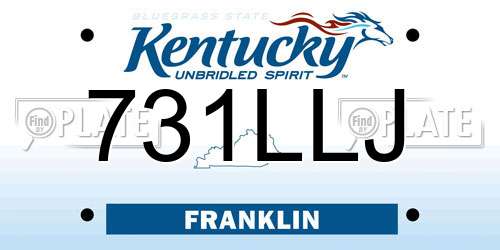 731LLJ Kentucky License Plate