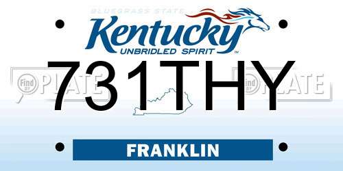 731THY Kentucky License Plate
