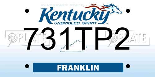 731TP2 Kentucky License Plate