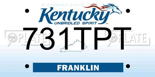 731TPT Kentucky License Plate