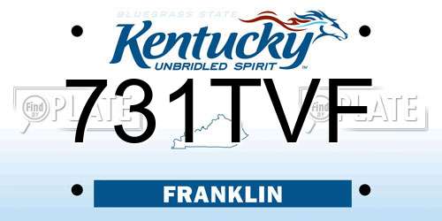 731TVF Kentucky License Plate