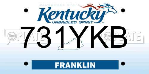 731YKB Kentucky License Plate