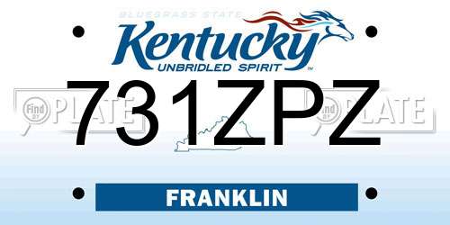 731ZPZ Kentucky License Plate