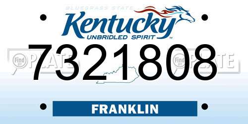 7321808 Kentucky License Plate