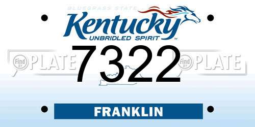 7322 Kentucky License Plate