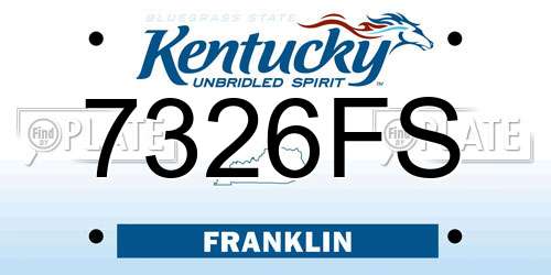 7326FS Kentucky License Plate