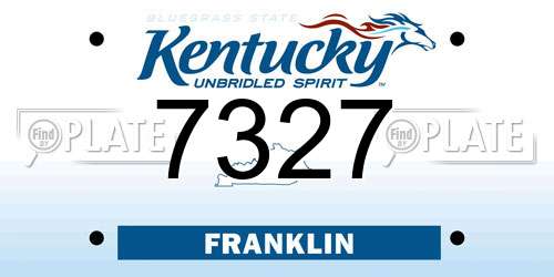 7327 Kentucky License Plate