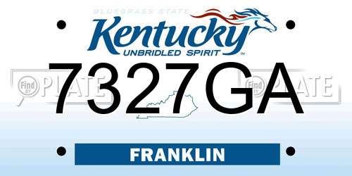 7327GA Kentucky License Plate
