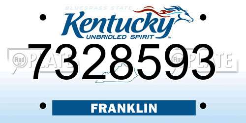 7328593 Kentucky License Plate