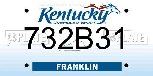 732B31 Kentucky License Plate