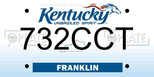 732CCT Kentucky License Plate