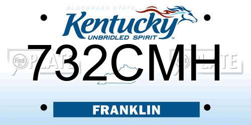 732CMH Kentucky License Plate