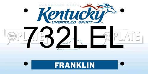 732LEL Kentucky License Plate