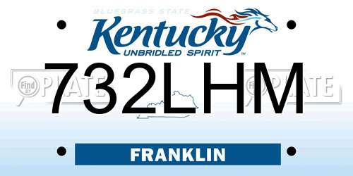 732LHM Kentucky License Plate