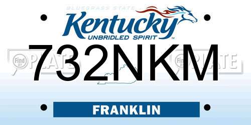 732NKM Kentucky License Plate