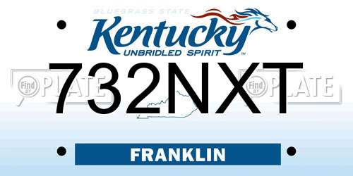 732NXT Kentucky License Plate