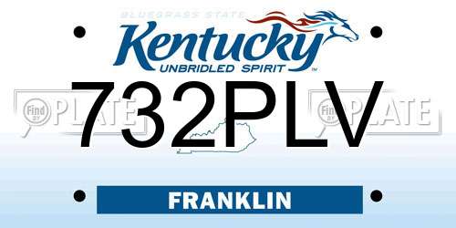 732PLV Kentucky License Plate