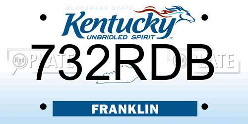 732RDB Kentucky License Plate