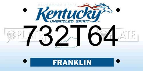 732T64 Kentucky License Plate
