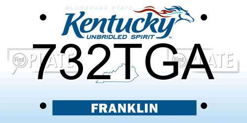732TGA Kentucky License Plate