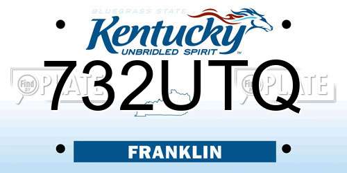 732UTQ Kentucky License Plate