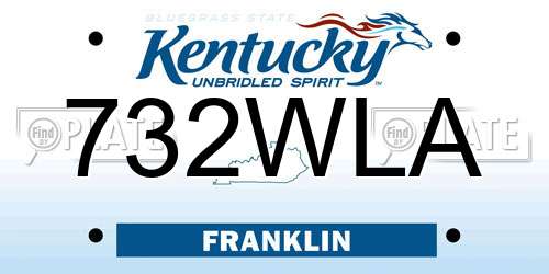 732WLA Kentucky License Plate