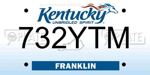 732YTM Kentucky License Plate