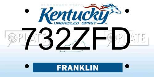 732ZFD Kentucky License Plate