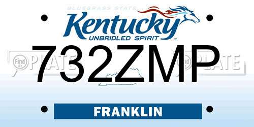 732ZMP Kentucky License Plate